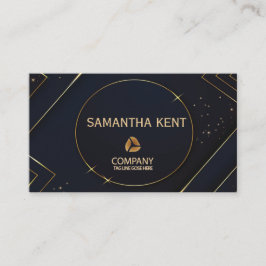 プロフェッショナルモダンネイビー&金ゴールド名刺 名刺