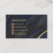 プロフェッショナルモダンネイビー&金ゴールド名刺 名刺 (裏面)