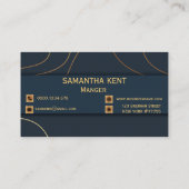 プロフェッショナルモダンネイビー&金ゴールド名刺 名刺 (裏面)