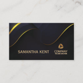 プロフェッショナルモダンネイビー&金ゴールド名刺 名刺