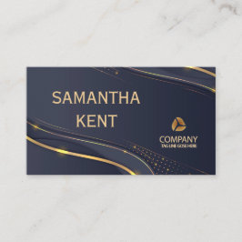 プロフェッショナルモダンネイビー&金ゴールド名刺 名刺