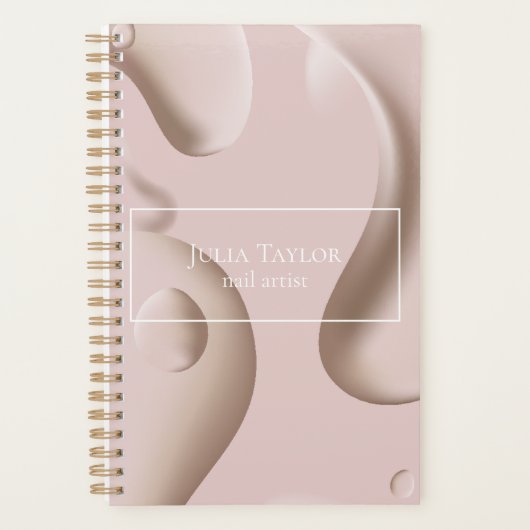 プロフェッショナルモダンネイルアーティストピンクビジネス プランナー手帳 (正面)