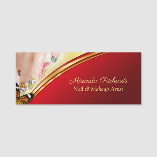 プロフェッショナルモダンネイルアートメイクアップアーティスト 名札 (正面)