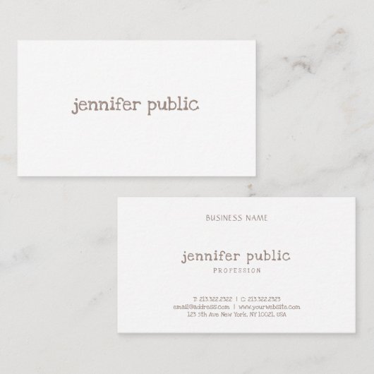 プロフェッショナルモダンハンドスクリプトフォントテンプレート上 名刺 (正面/裏面)