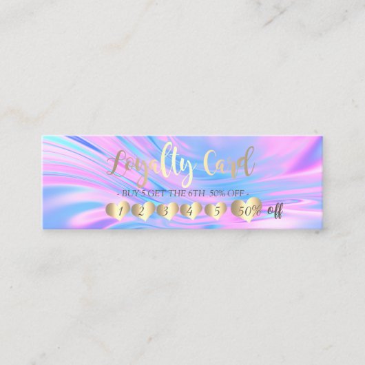 プロフェッショナルモダンハートオパール型ホログラフィック ロイヤリティカード (正面)