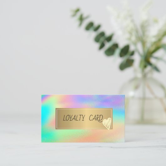 プロフェッショナルモダンハートレインボーホログラフィックカード ロイヤリティカード (スタンド正面)