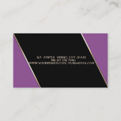 プロフェッショナルモダンバイオレットストライプキラキラの唇 名刺 (裏面)