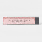 プロフェッショナルモダンバラ金ゴールドグリッター大理石 デスクネームプレート (正面)