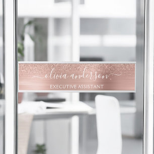 プロフェッショナルモダンバラ金ゴールドスパークルグリッタードア サインプレート