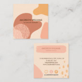 プロフェッショナルモダンパステルピンクイエローシェイプ スクエア名刺 (正面/裏面)