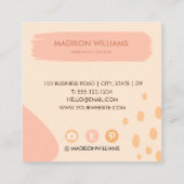 プロフェッショナルモダンパステルピンクイエローシェイプ スクエア名刺 (裏面)