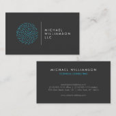 プロフェッショナルモダンパーティクルの青いロゴ 名刺 (正面/裏面)