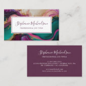 プロフェッショナルモダンパープルティール（緑がかった色）金ゴールド抽象芸術 名刺 (正面/裏面)