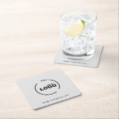 プロフェッショナルモダンビジネスロゴグレー スクエアペーパーコースター (インサイチュ)