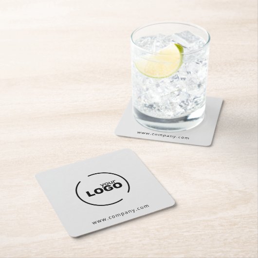 プロフェッショナルモダンビジネスロゴグレー スクエアペーパーコースター (インサイチュ)