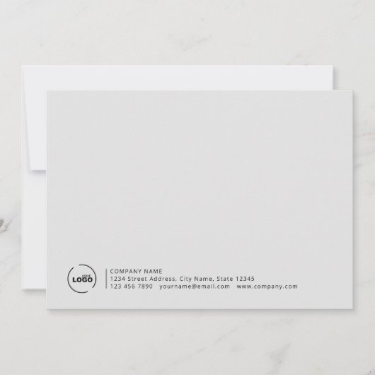 プロフェッショナルモダンビジネスロゴグレー ノートカード (正面)