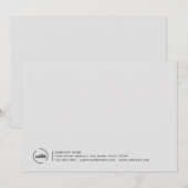 プロフェッショナルモダンビジネスロゴグレー ノートカード (正面/裏面)