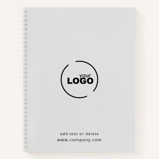 プロフェッショナルモダンビジネスロゴグレー ノートブック (正面)