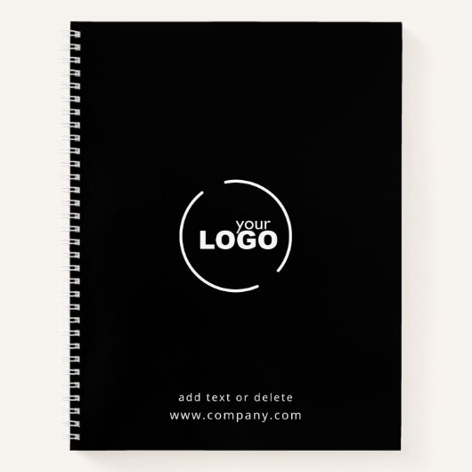 プロフェッショナルモダンビジネスロゴブラック ノートブック (正面)