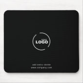プロフェッショナルモダンビジネスロゴブラック&ホワイト マウスパッド (正面)