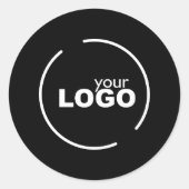 プロフェッショナルモダンビジネスロゴブラック&ホワイト ラウンドシール (正面)