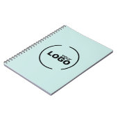 プロフェッショナルモダンビジネスロゴライトターコイズ ノートブック (左側)
