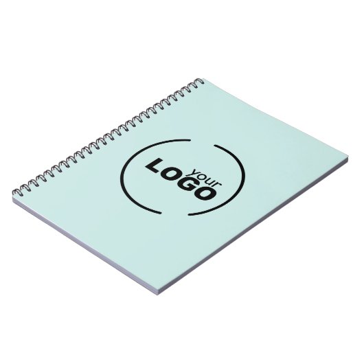 プロフェッショナルモダンビジネスロゴライトターコイズ ノートブック (左側)