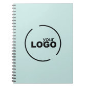 プロフェッショナルモダンビジネスロゴライトターコイズ ノートブック (正面)