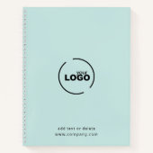 プロフェッショナルモダンビジネスロゴライトターコイズ ノートブック (正面)