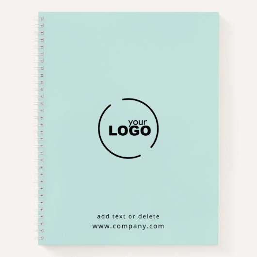 プロフェッショナルモダンビジネスロゴライトターコイズ ノートブック (正面)