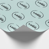 プロフェッショナルモダンビジネスロゴライトターコイズ ラッピングペーパー (角)