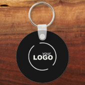 プロフェッショナルモダンビジネスロゴQRコードブラック キーホルダー (正面)