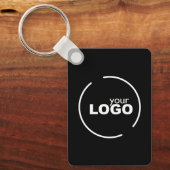 プロフェッショナルモダンビジネスロゴQRコードブラック キーホルダー (正面)