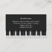 プロフェッショナルモダンピアノ先生写真 名刺 (裏面)