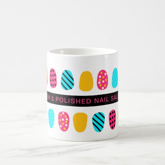 プロフェッショナルモダンピガーリーンクティール(緑がかった色)ネイルサロン コーヒーマグカップ (中央)