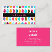 プロフェッショナルモダンピガーリーンクティール（緑がかった色）ネイルサロン 名刺 (正面/裏面)