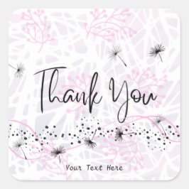 プロフェッショナルモダンピンクサンキュータイポグラフィ スクエアシール