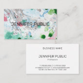 プロフェッショナルモダンピンクブルーグリーントレンディー 名刺 (正面/裏面)