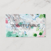 プロフェッショナルモダンピンクブルーグリーントレンディー 名刺 (正面)