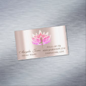 プロフェッショナルモダンピンクロータスフラワーヨガガガール マグネット名刺 (インサイチュ)
