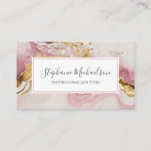 プロフェッショナルモダンピンク金ゴールド抽象芸術 名刺 (正面)
