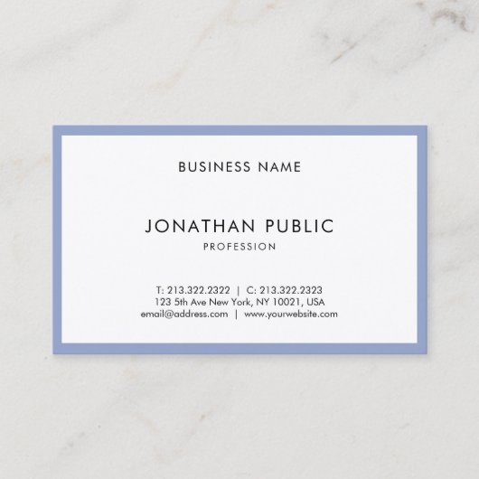 プロフェッショナルモダンファッショナブルトッププレーン 名刺 (正面)