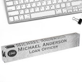 プロフェッショナルモダンフェイクエレガントシルバーとロゴ デスクネームプレート