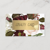 プロフェッショナルモダンフレーム、ハート、ブルゴーニュの花 ロイヤリティカード (正面)