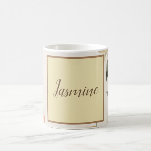 プロフェッショナルモダンフローラパステルベイゲカラー コーヒーマグカップ (中央)