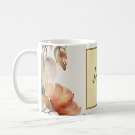 プロフェッショナルモダンフローラパステルベイゲカラー コーヒーマグカップ (左)