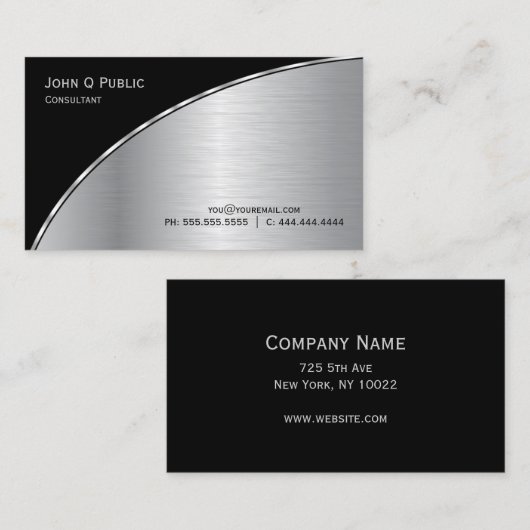 プロフェッショナルモダンブエレガントラックとシルバー 名刺 (正面/裏面)