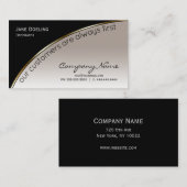 プロフェッショナルモダンブエレガントラックシャンパン金ゴールド 名刺 (正面/裏面)