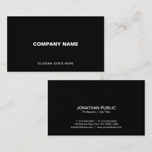 プロフェッショナルモダンブエレガントラックシンプルプレーン 名刺 (正面/裏面)