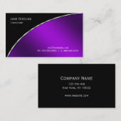 プロフェッショナルモダンブエレガントラックスブライトパープル 名刺 (正面/裏面)